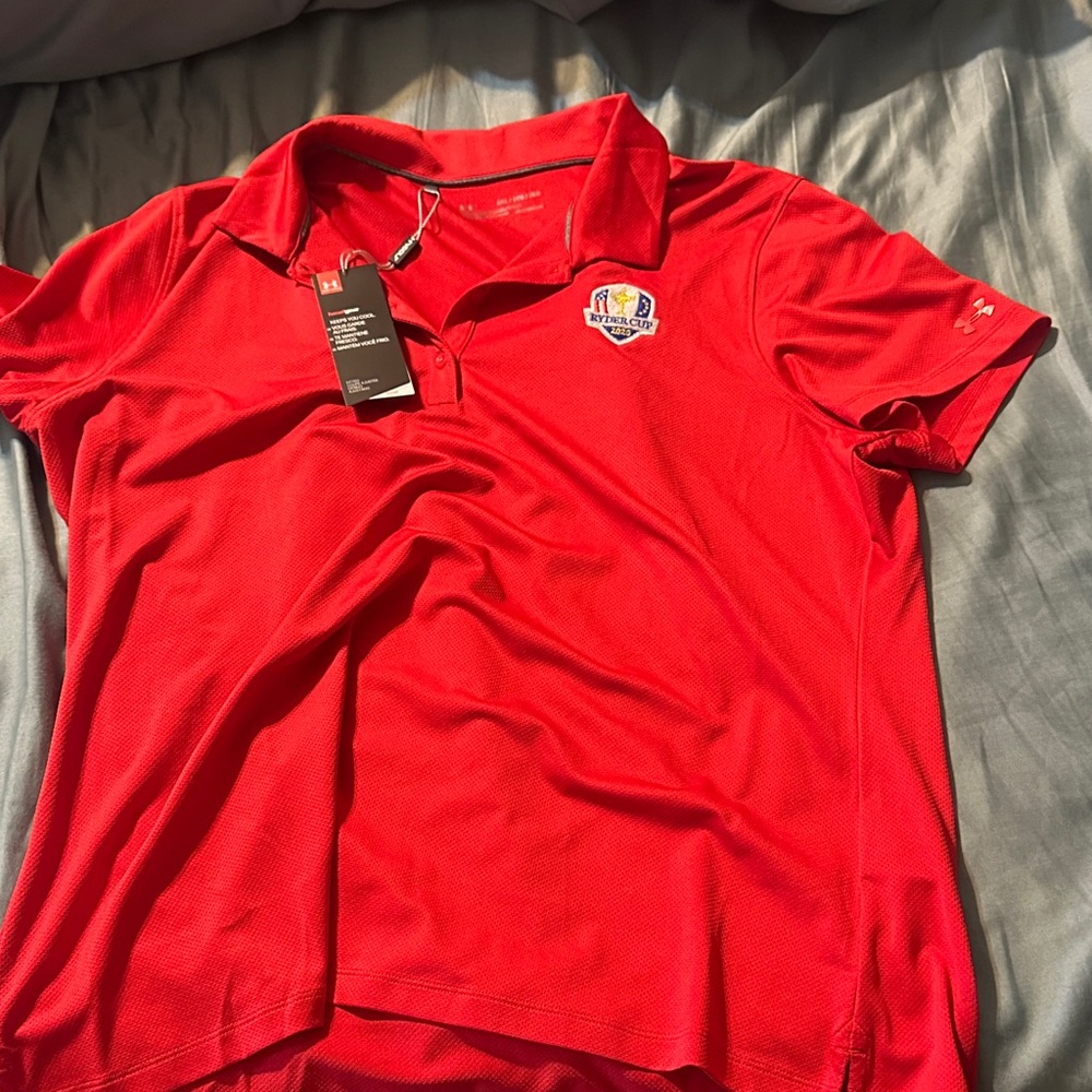 Under Armour Red Women's Polo with Embroidered Crest